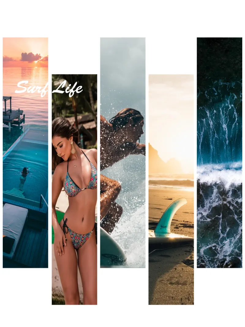 Strisce di surf 6 - Surf Life poster con telaio in alluminio da surfer28