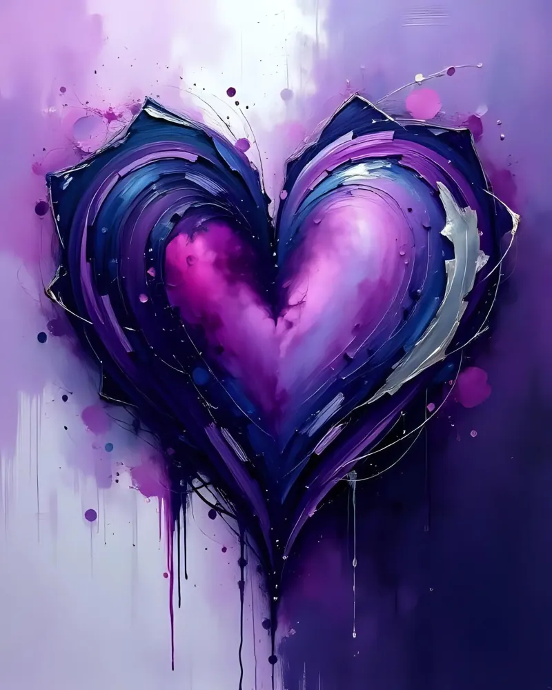 cuore_viola_argento_1 poster da Pink- und LoveArt by LK