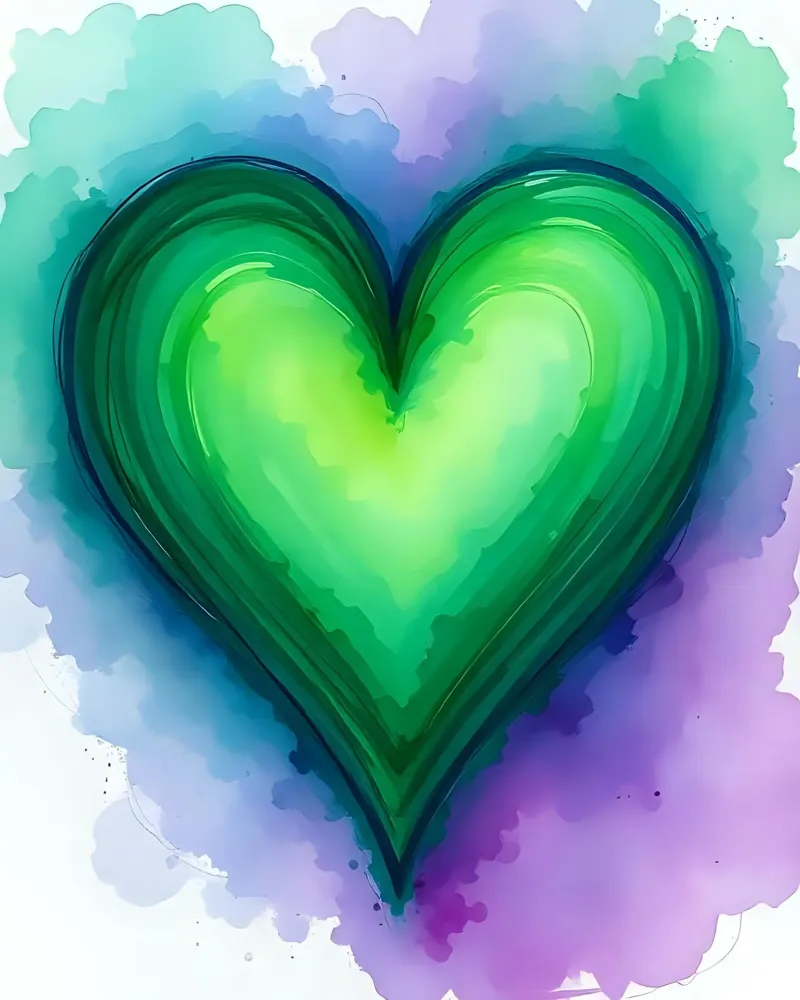 cœur_mauve_vert_3 hahnemühle de Pink- und LoveArt by LK