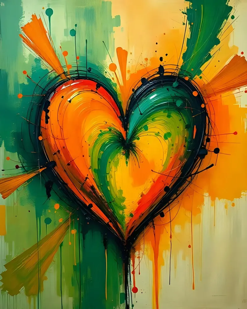 cuore_verde_arancio_2 pellicola backlit da Pink- und LoveArt by LK