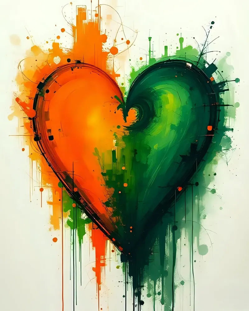 cuore_verde_arancio_3 plexiglass da Pink- und LoveArt by LK