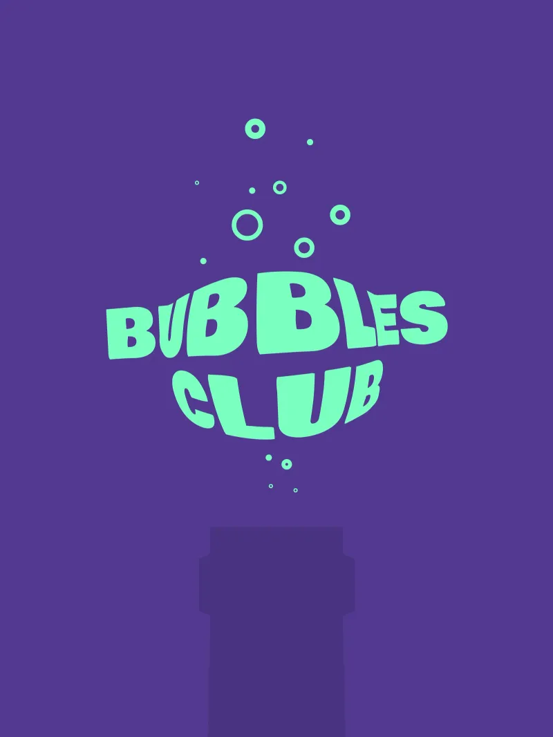Bubbles Club I poster con telaio in legno da Bureau Purpur