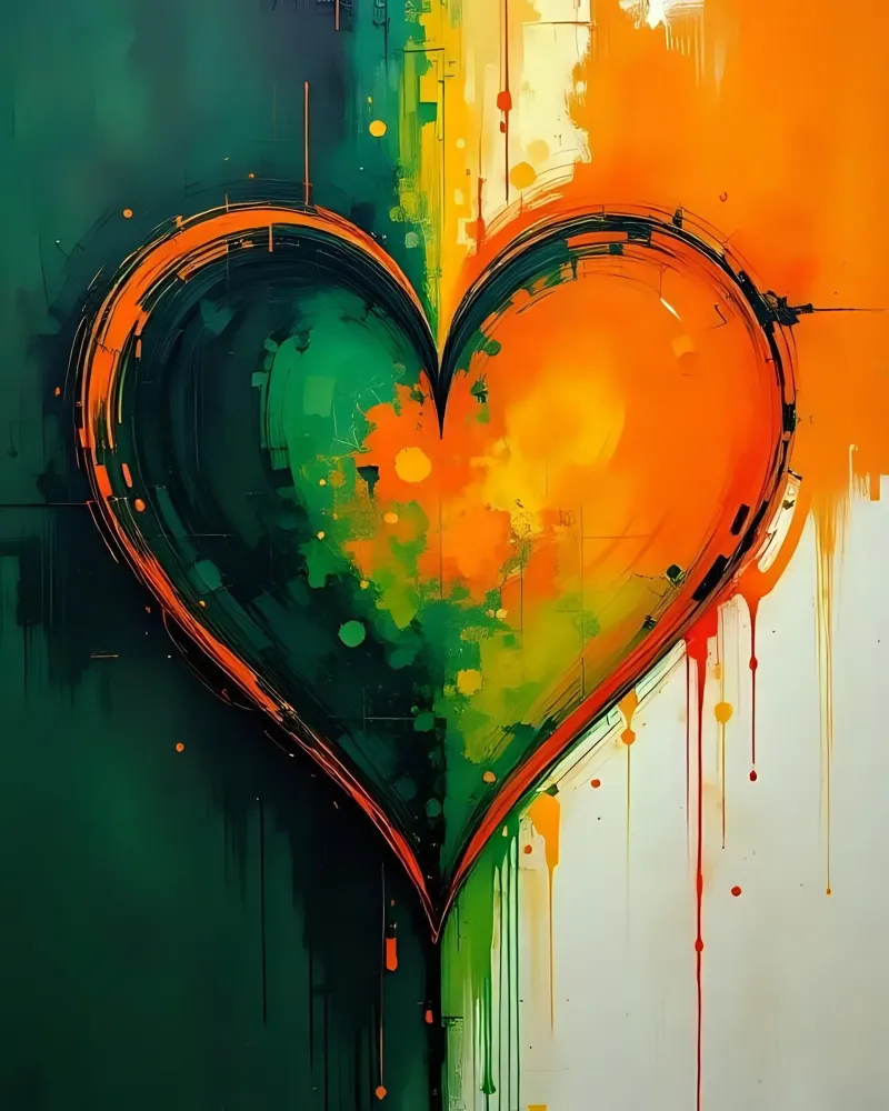 cuore_verde_arancio_5 pellicola backlit da Pink- und LoveArt by LK