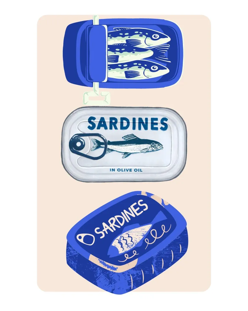 Italian Food Print, Sardines Poster, Kitchen Wall Art canvas by DolceVita