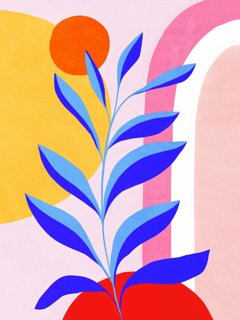 Tropical Glow - Bold Minimal Summer Art 1/2 poster de Dominique Vari