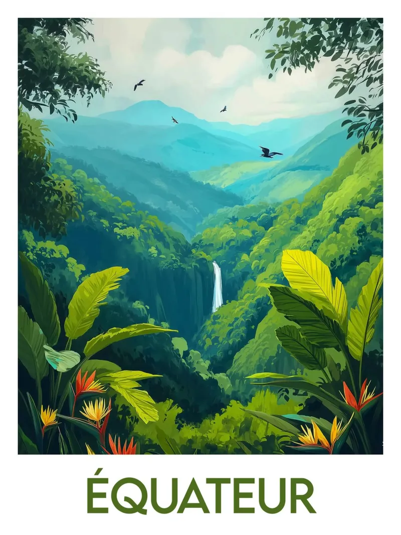 Poster dell'Ecuador poster con telaio in legno da Frame the World