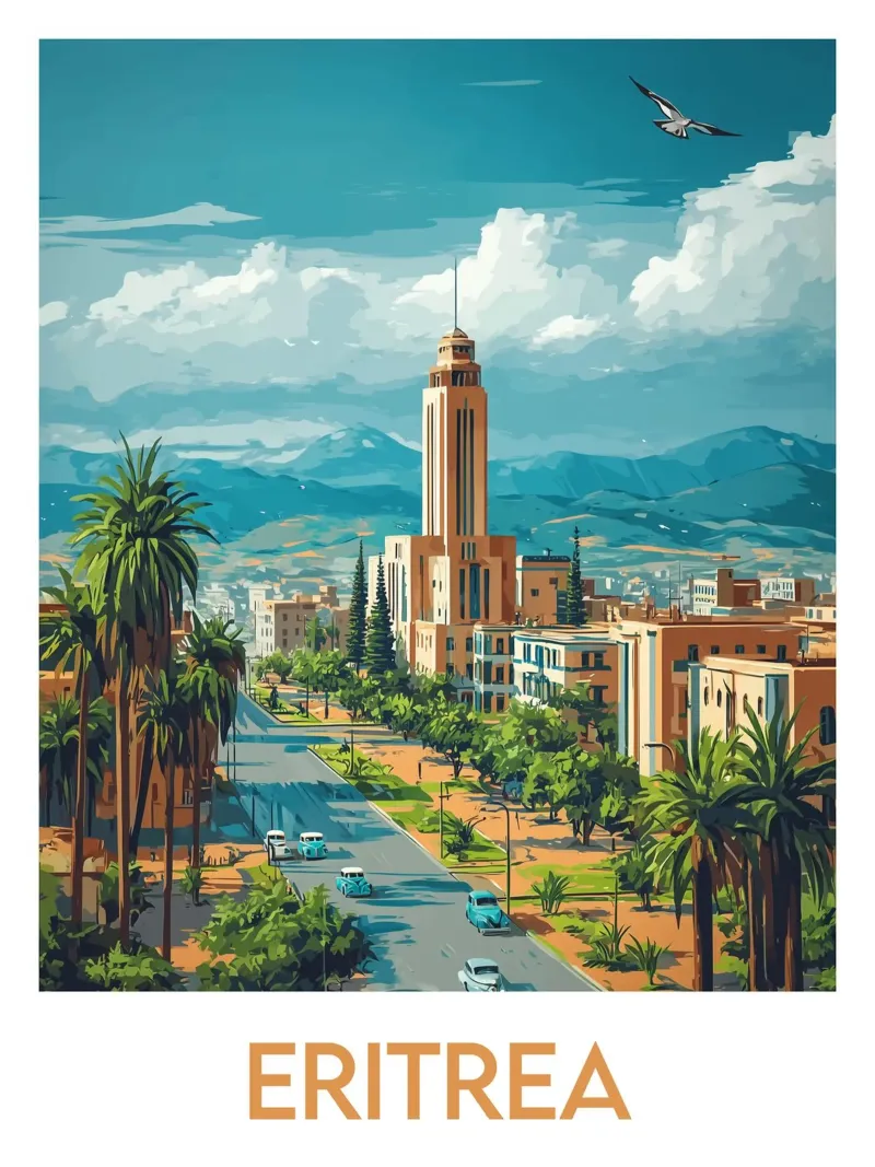 Poster dell'Eritrea poster con telaio in legno da Frame the World