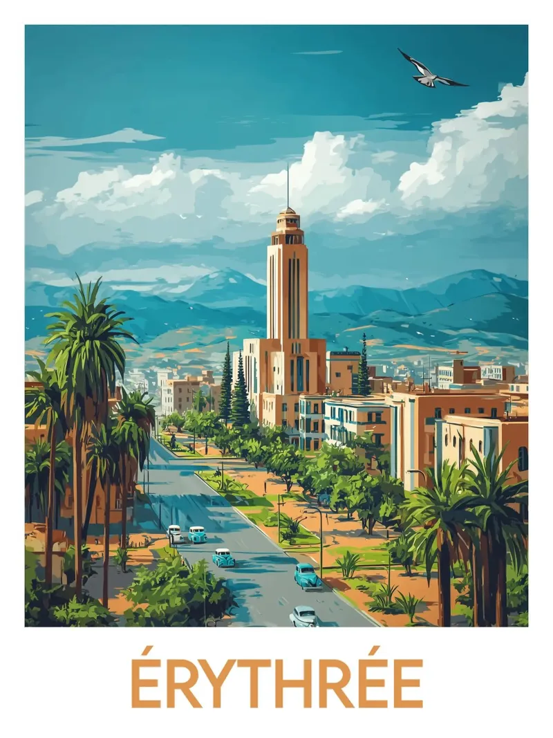 Poster dell'Eritrea poster con telaio in legno da Frame the World