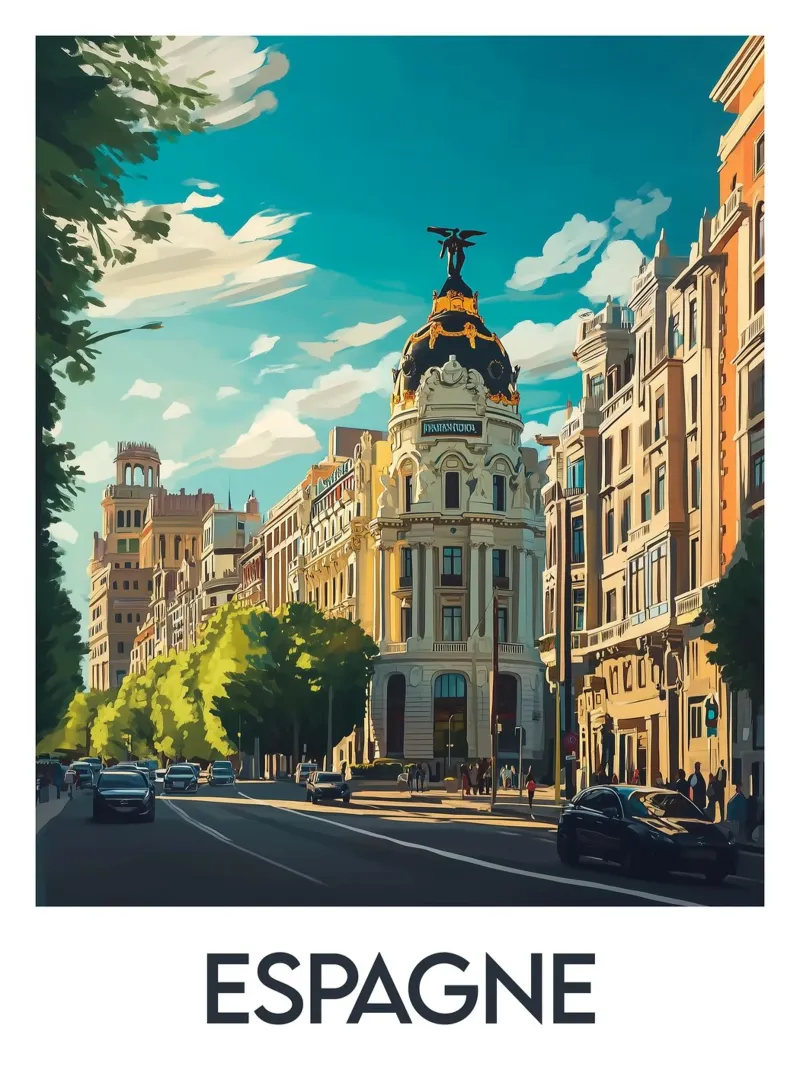 Affiche Espagne tela con Cornice a cassetta da Frame the World