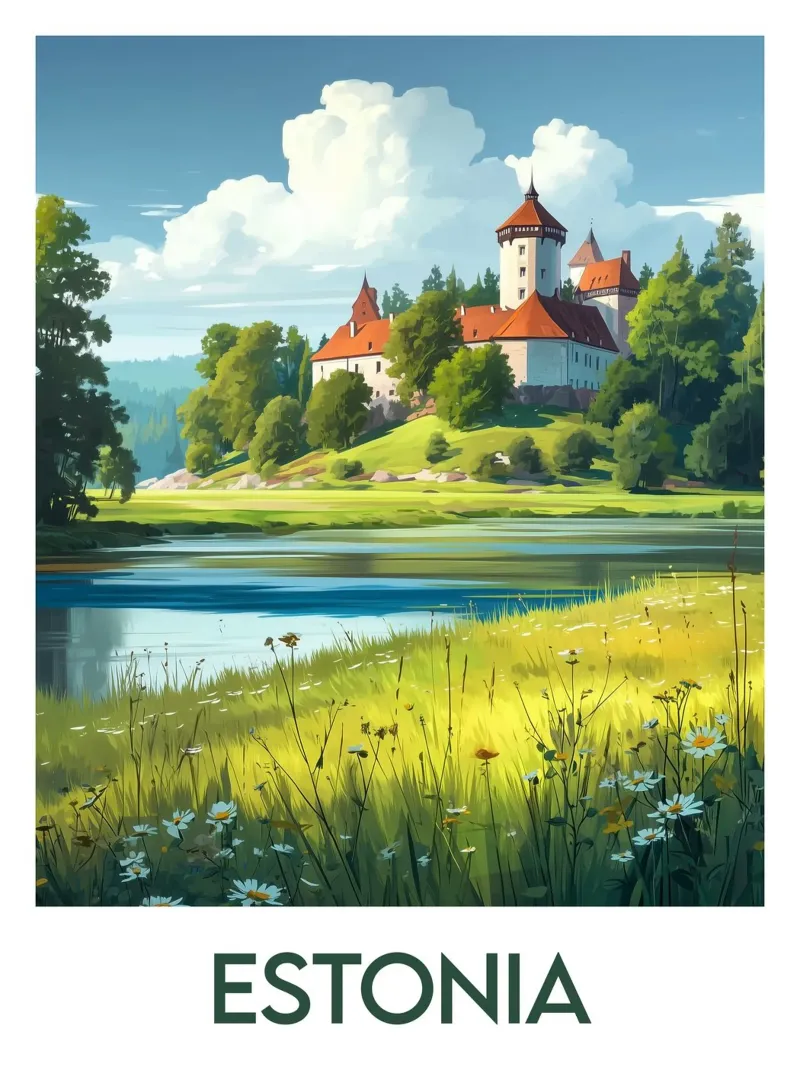Affiche Estonie poster con telaio in plastica da Frame the World