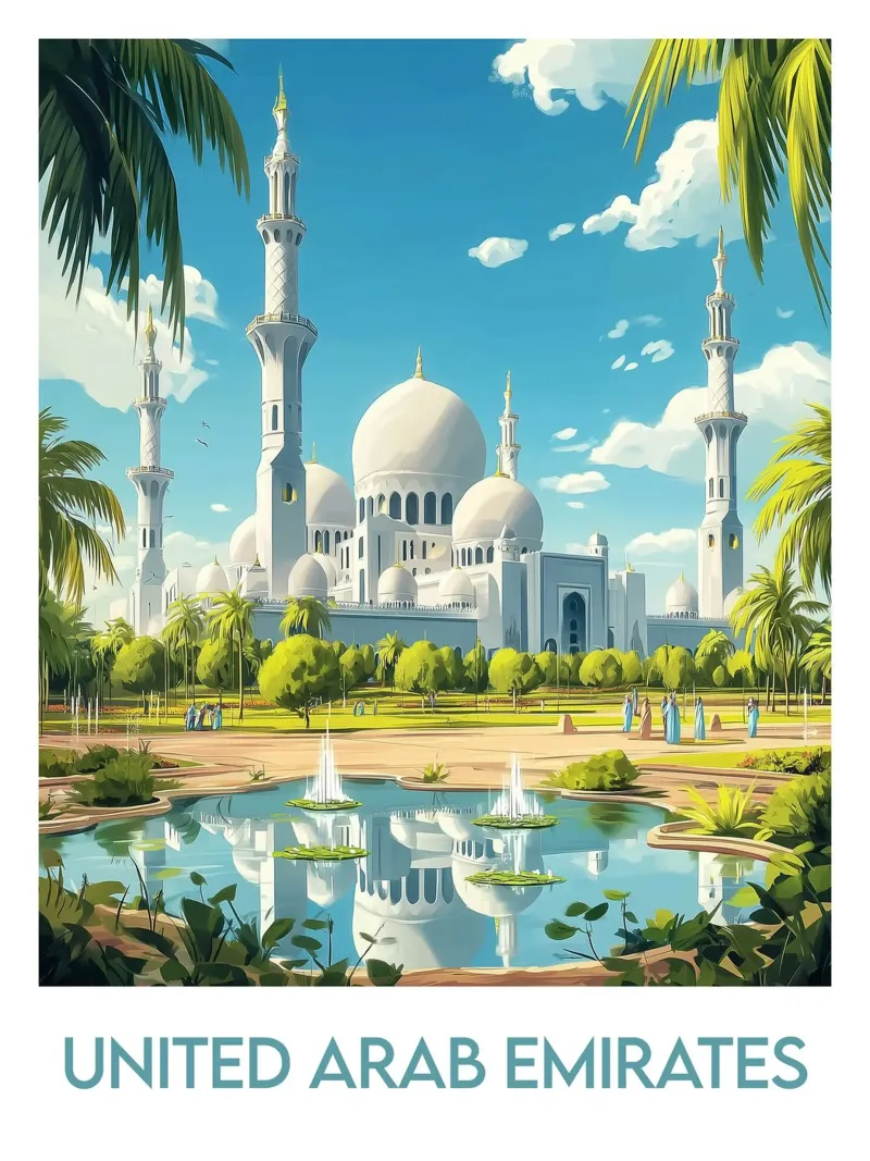 Manifesto degli Emirati Arabi Uniti poster da Frame the World