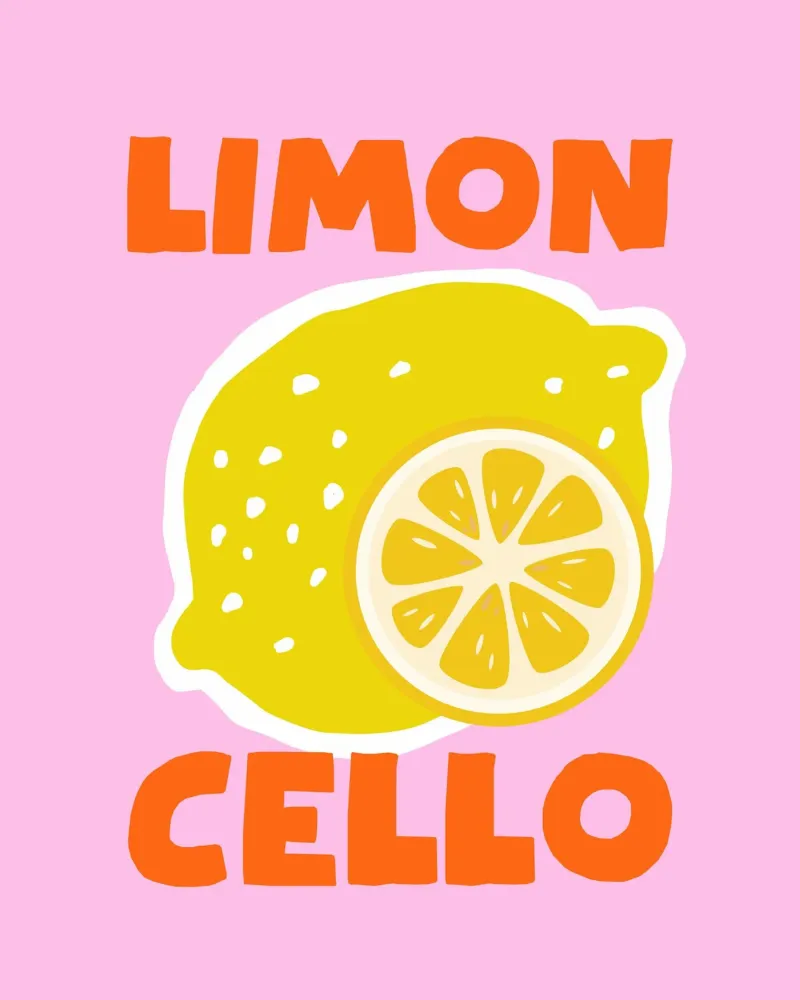 Limoncello, Italië Prink, Italiaanse citroenposter canvas van PrintStudio