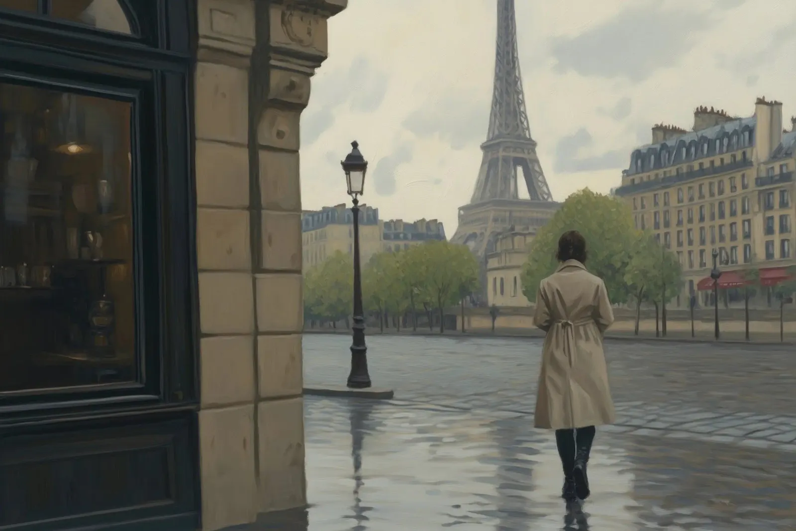 Giornata di pioggia a Parigi pellicola backlit da Art Center