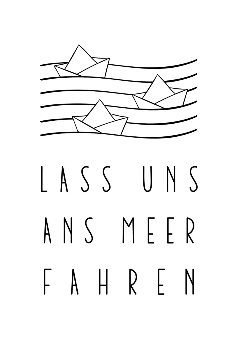 Ans Meer fahren poster con telaio in plastica da BAINAI QUOTES