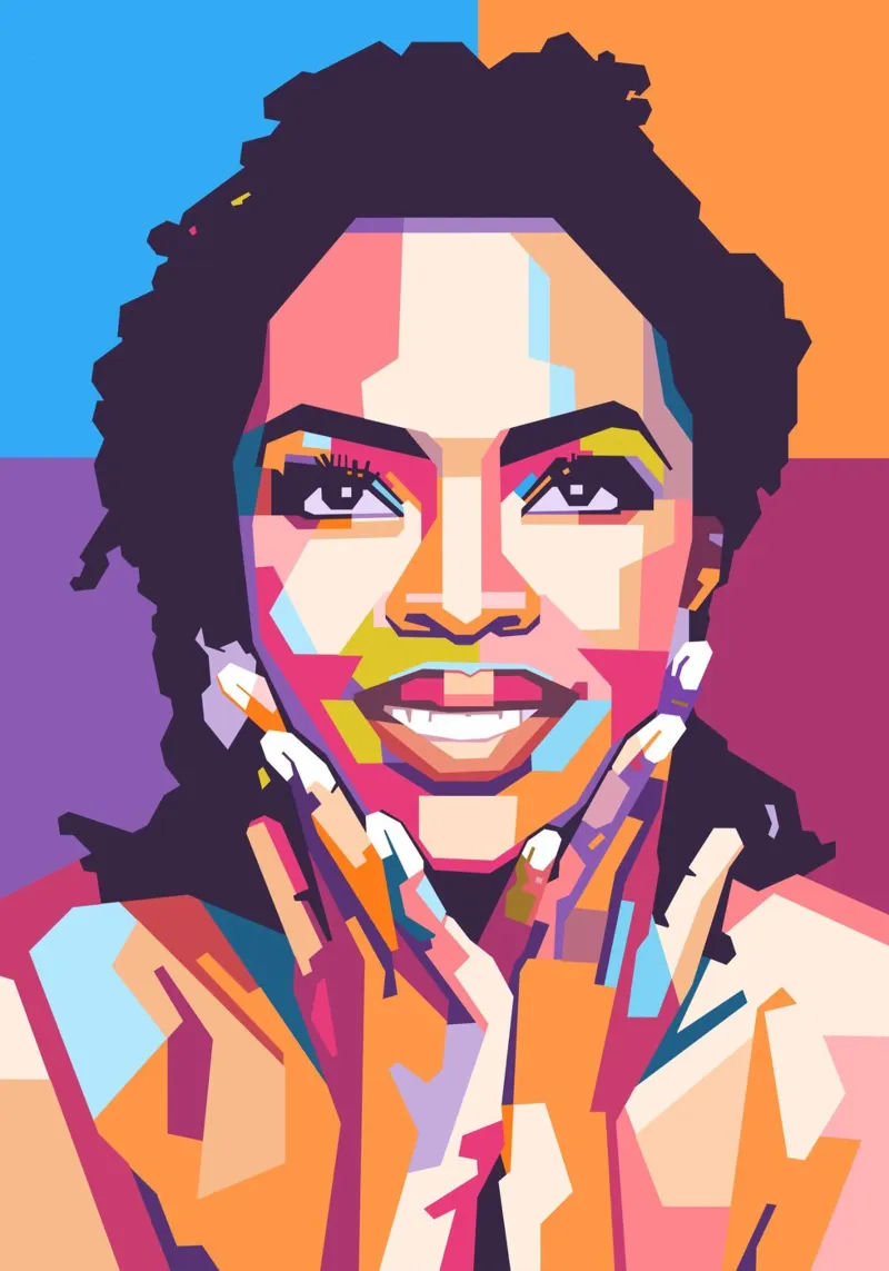 Lauryn Hill pop art portrait poster by Hantamrata