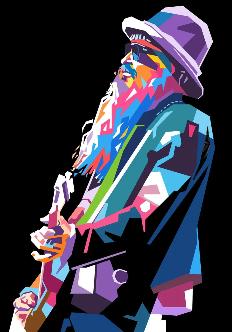 ZZ TOP Billy Gibbons pop art poster da Hantamrata