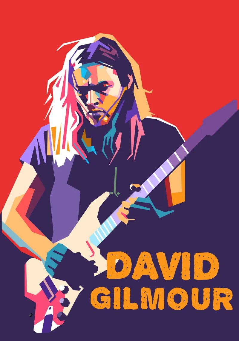 David Gilmour kunst canvas met Baklijst van Hantamrata