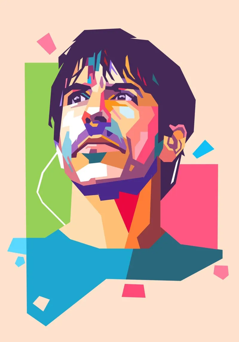 Ritratto pop art di Anthony Kiedis poster con telaio in plastica da Hantamrata