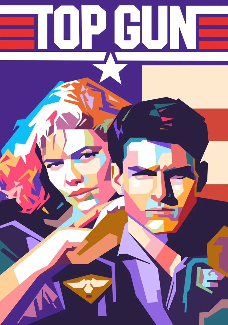 TOP GUN artwork design tela con Cornice a cassetta da Hantamrata