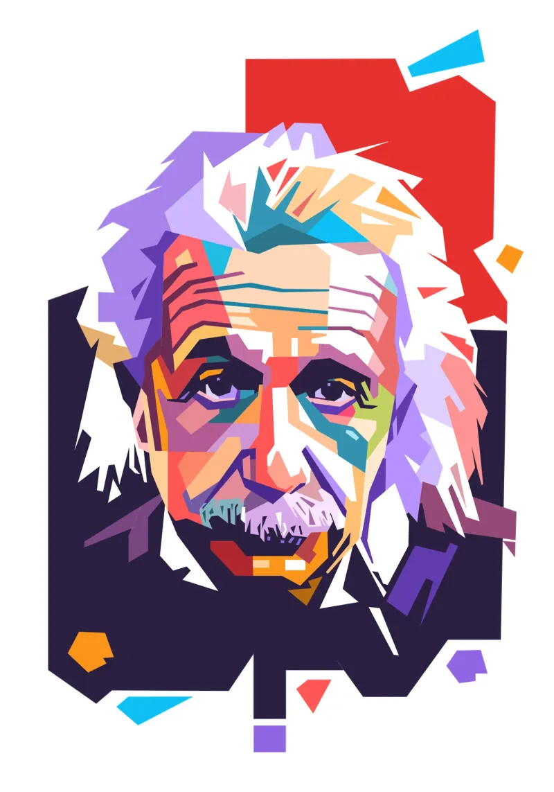 Ritratto pop art di Albert Einstein plexiglass da Hantamrata
