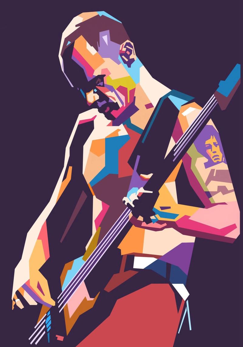 Flea RHCP pop art style pellicola backlit da Hantamrata