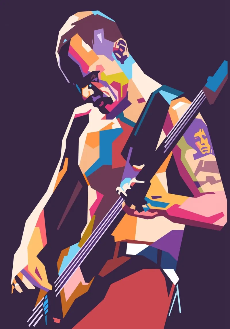 Flea RHCP pop art style carta hahnemühle da Hantamrata