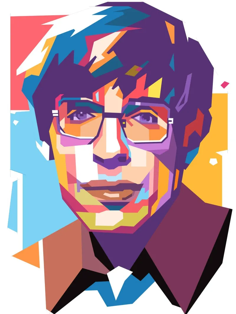 Ritratto pop art di Stephen Hawking pellicola backlit da Hantamrata