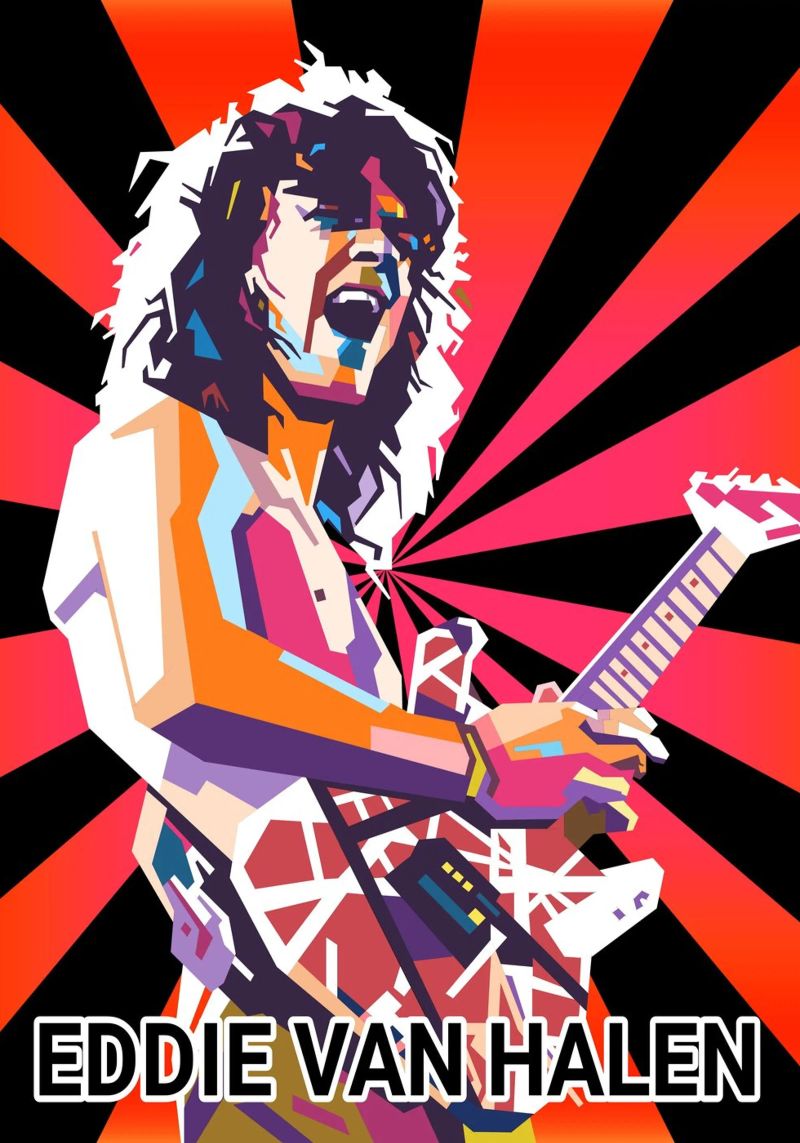Eddie Van Halen tribute design poster by Hantamrata