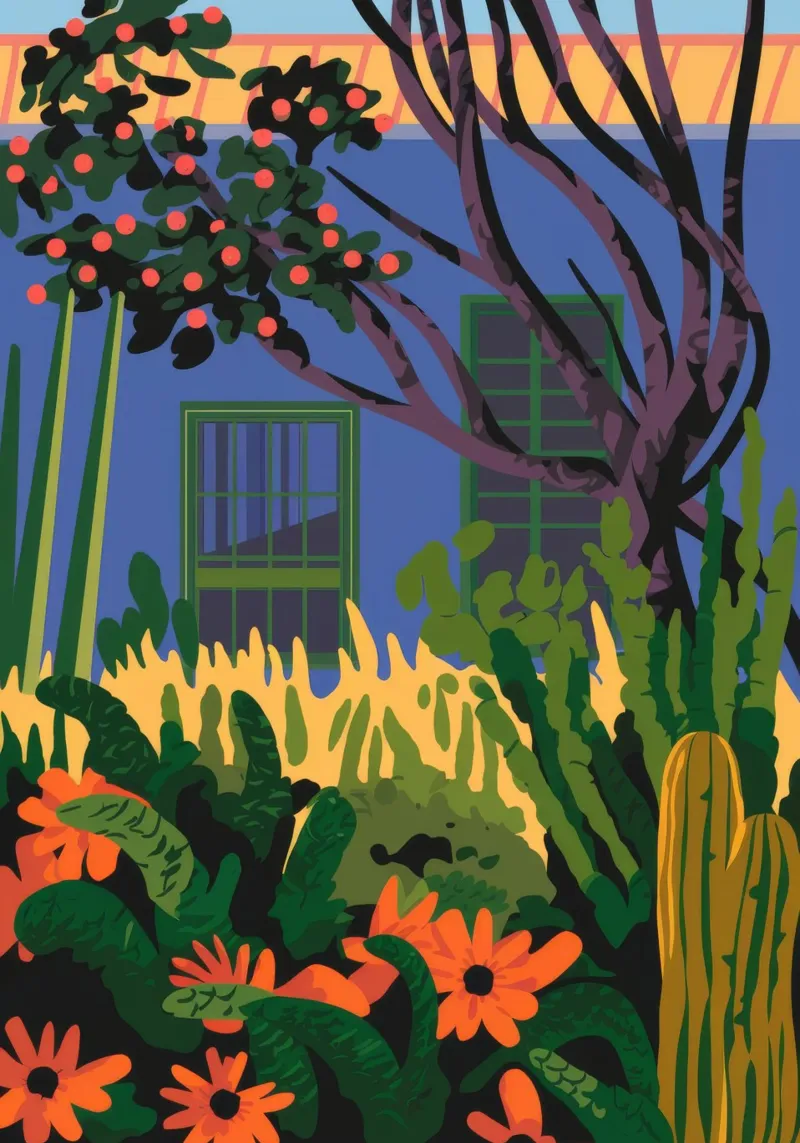Giardino Tranquillità Beatitudine poster con telaio in plastica da Veiled Canvas