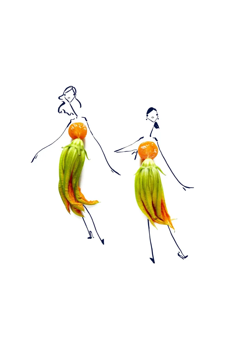 Squash Blossoms poster con telaio in legno da Gretchen Roehrs