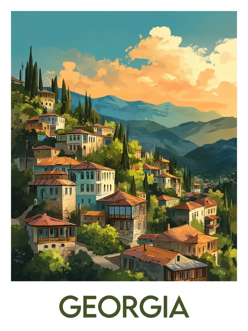 Poster della Georgia alluminio dibond da Frame the World