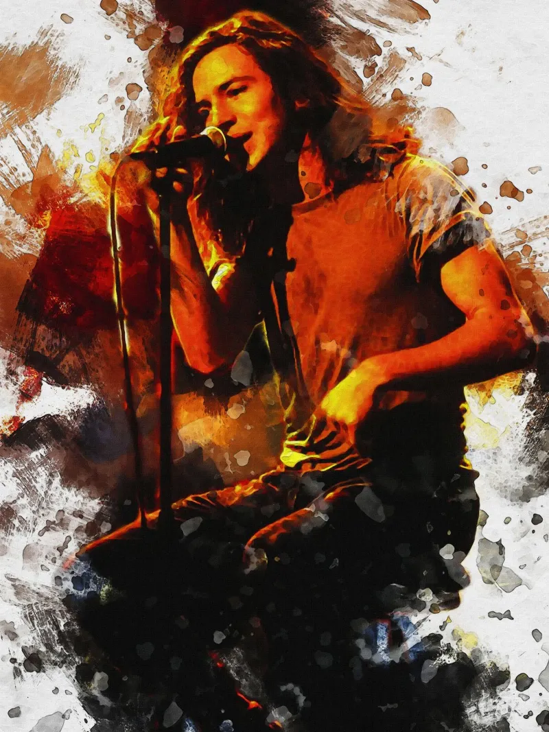 Sbaffo di Eddie Vedder dei Pearl Jam a MTV Unplugged alluminio dibond da Gunawan Rb