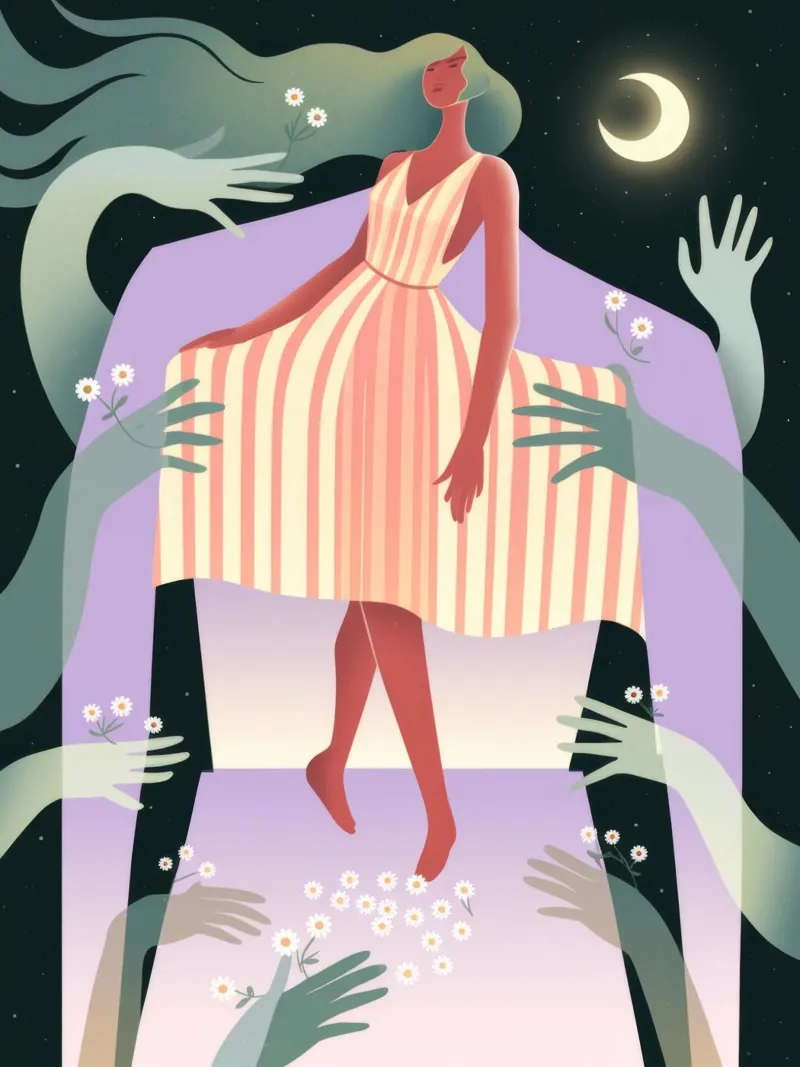 Danza mistica al chiaro di luna poster con telaio in plastica da Nebula Verse