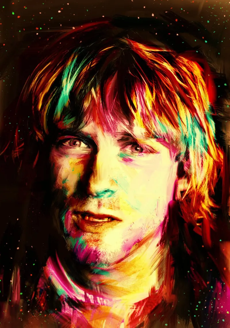 Kurt Cobain ritratto pop art colorato pellicola backlit da Hantamrata