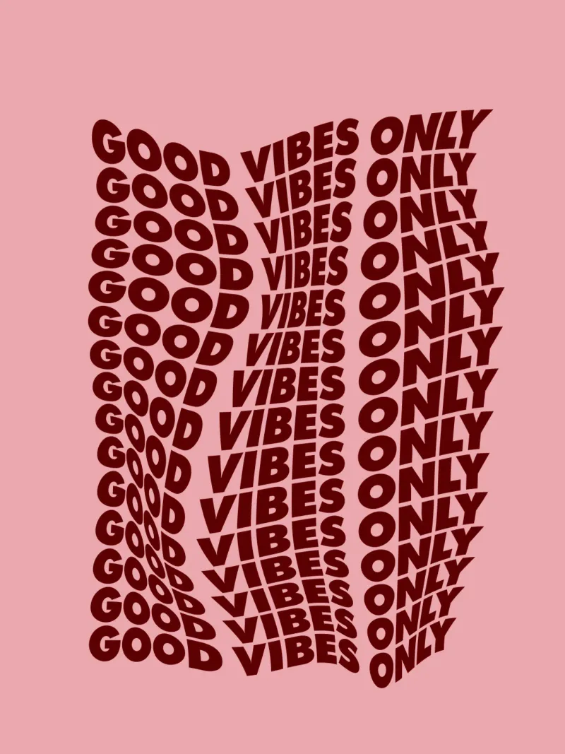 Good Vibes Only Typography Print Rosa y Morado metacrilato de THE MOTIVATED TYPE