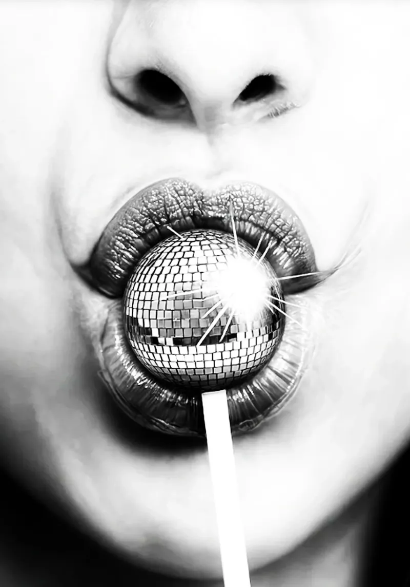 Disco Ball Lollipop Art poster con telaio in plastica da rangginangs