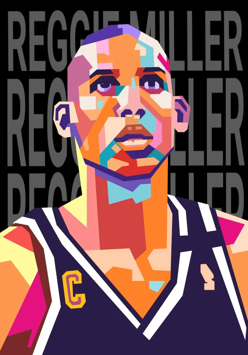 Ritratto pop art di Reggie Miller poster da Hantamrata