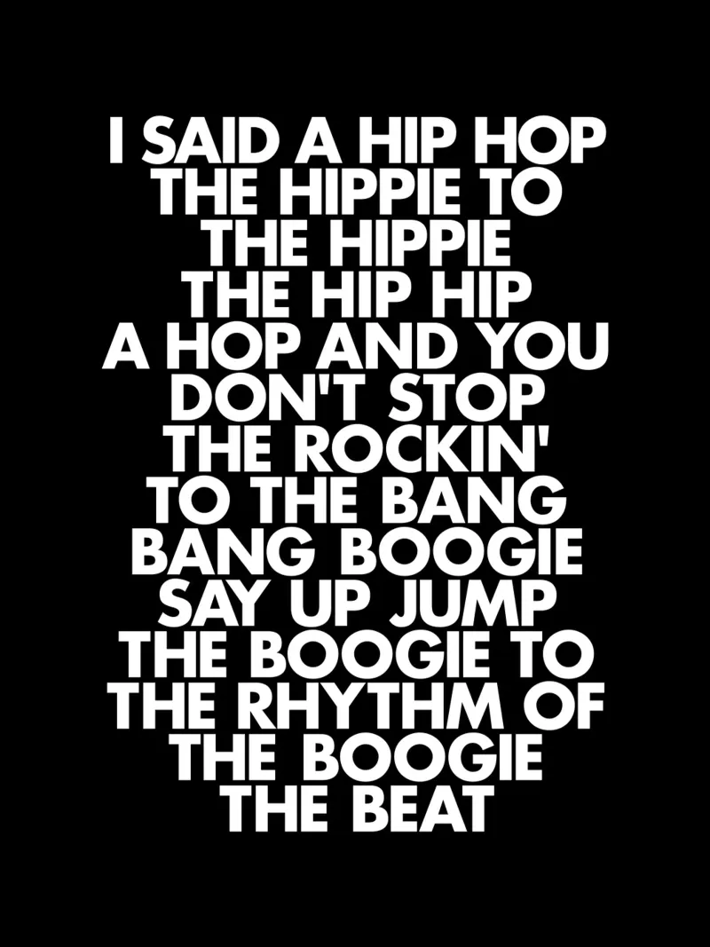 Stampa artistica in bianco e nero Hip Hop Rap Lyric Block Typography carta hahnemühle da THE MOTIVATED TYPE