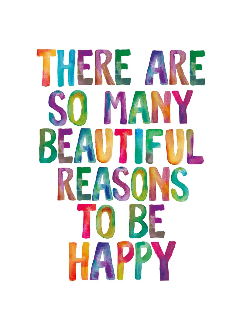 There Are So Many Beautiful Reasons to Be Happy Typography canvas by THE MOTIVATED TYPE