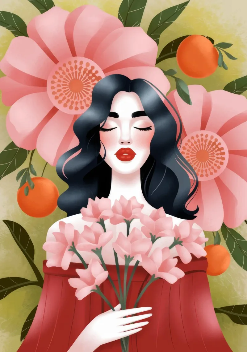 Floral Harmony Embrace hahnemühle by Nebula Verse