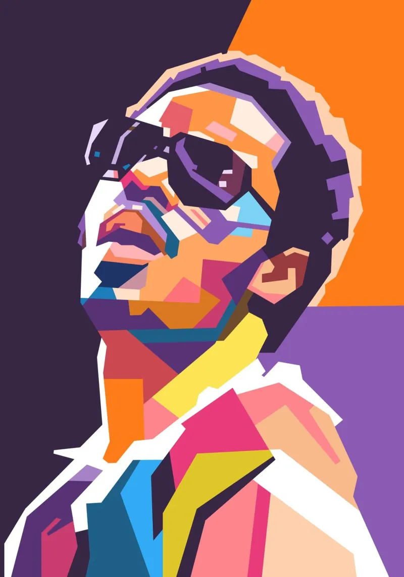 Arte tributo a Stevie Wonder pellicola backlit da Hantamrata