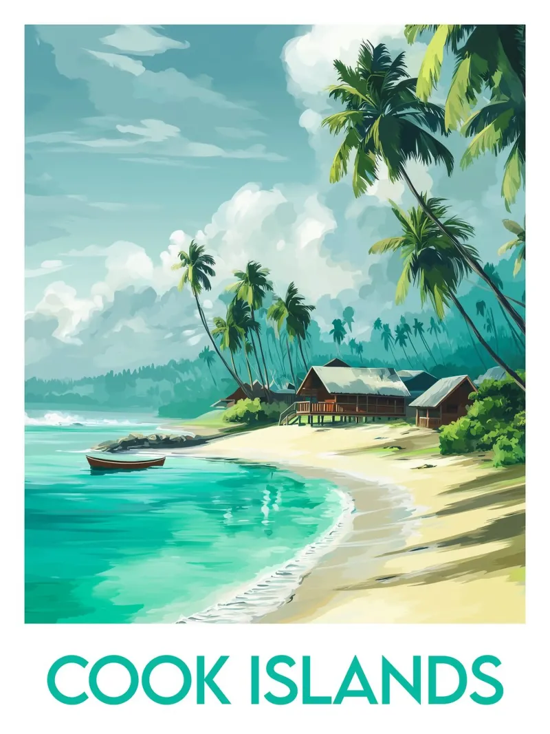 Affiche Isole Cook alluminio dibond da Frame the World