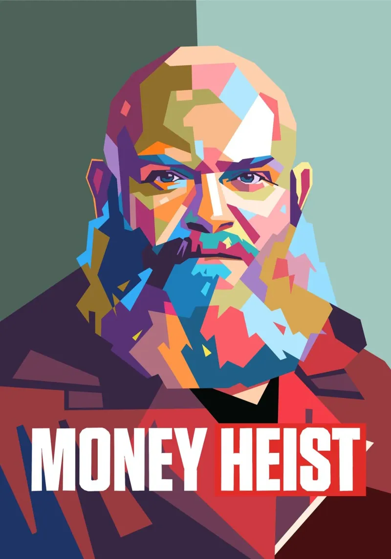Money Heist kunstwerk canvas met Baklijst van Hantamrata