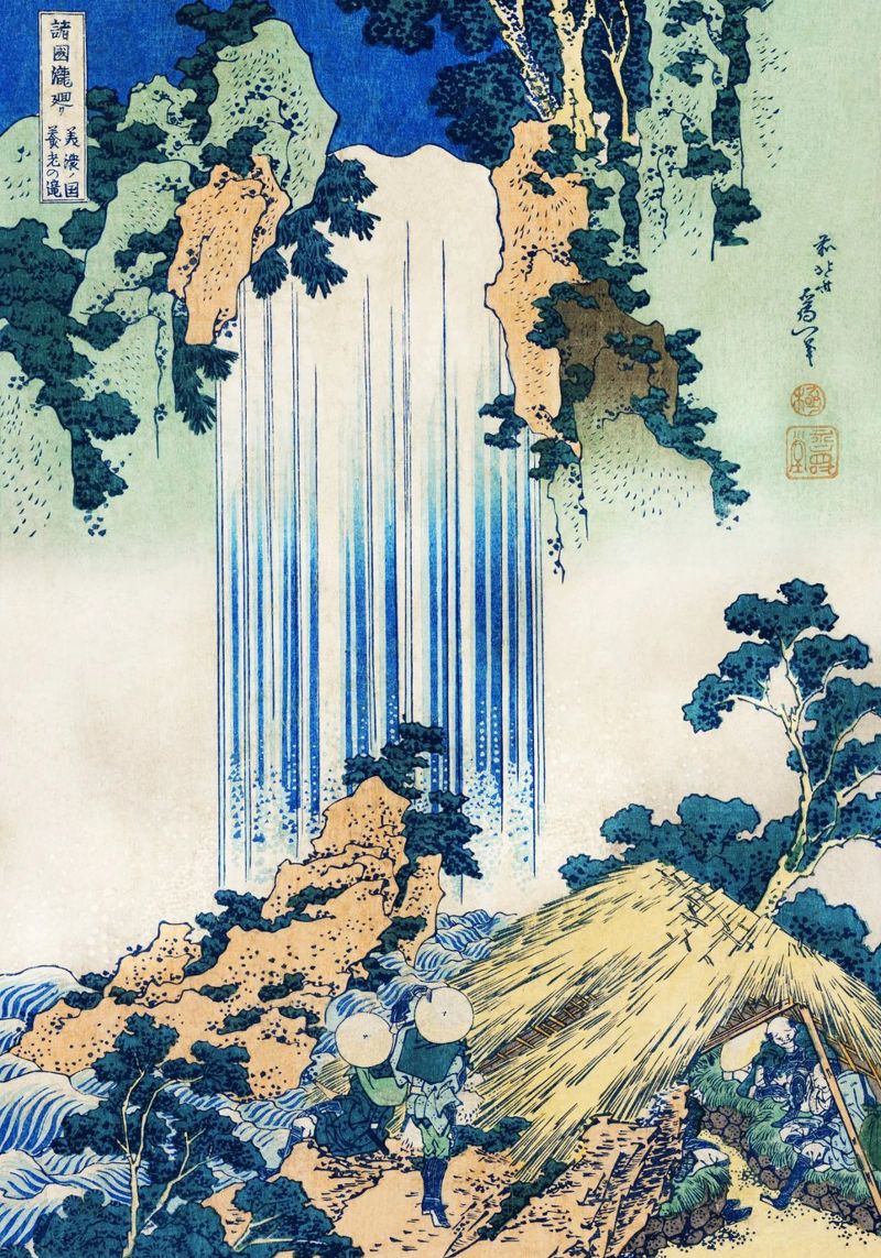 Chute d'eau de Yoro dans la province de Mino par Katsushika Hokusai poster de Venus Art
