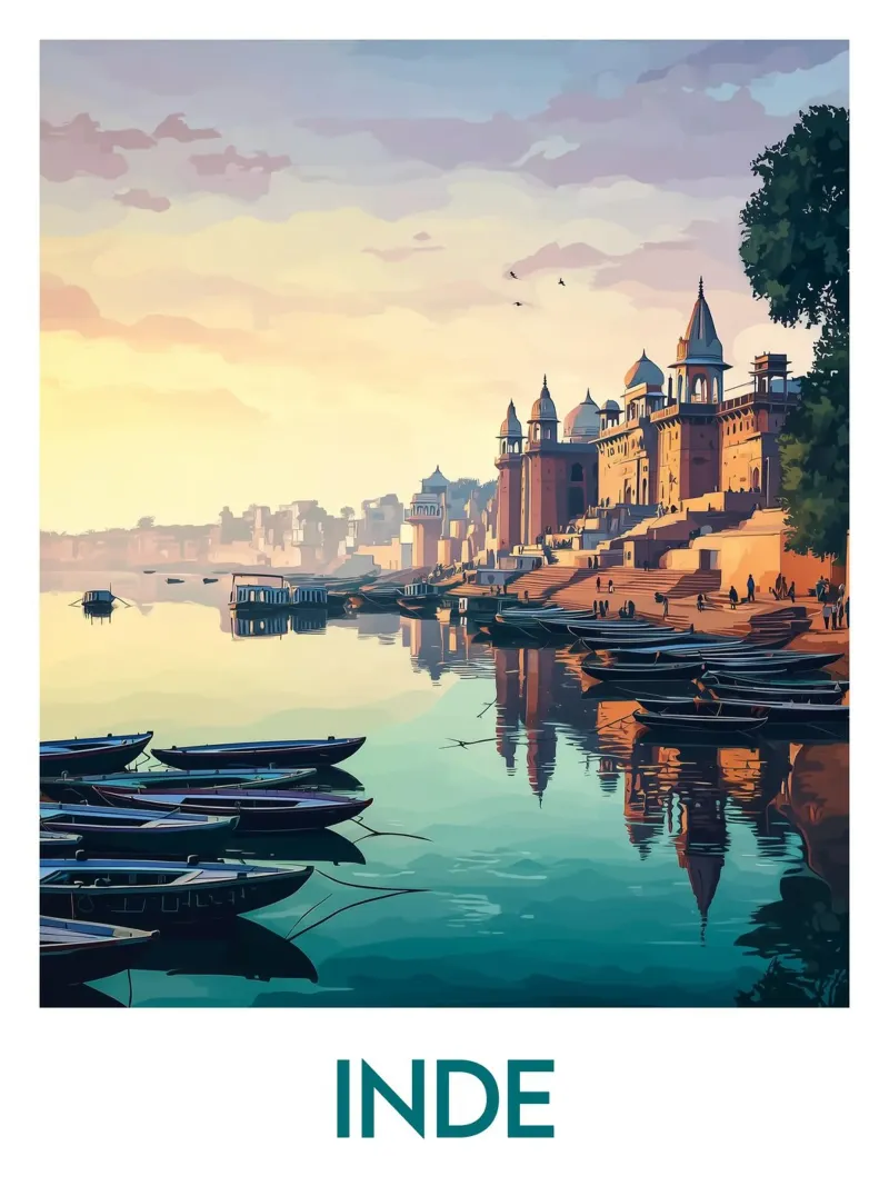 Affiche Inde poster con telaio in legno da Frame the World