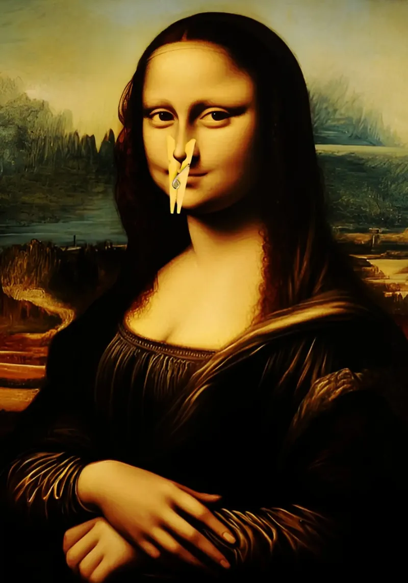 Parodia della Monna Lisa pellicola backlit da kembangross