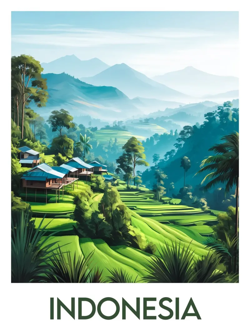 Indonesia poster canvas by Frame the World