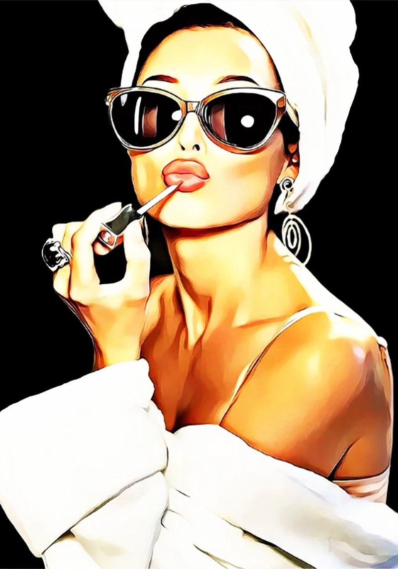 Rouge à lèvres Vintage Femme Audrey Hepburn poster de kembangross