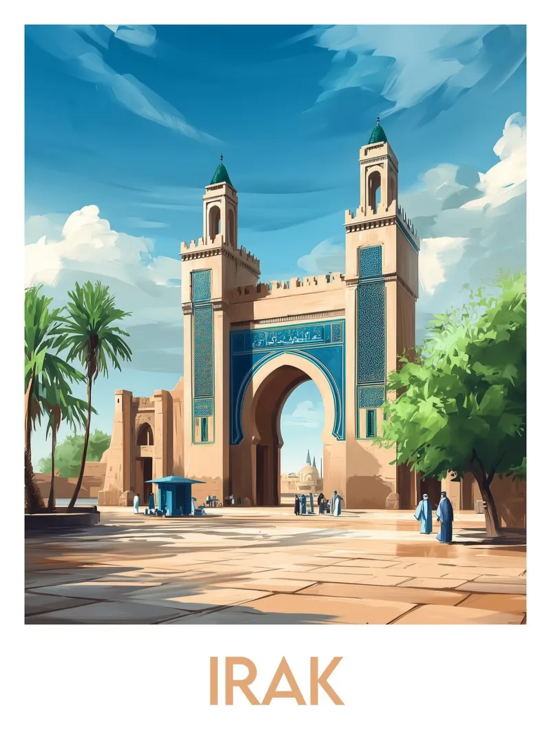 Affiche Irak tela con Cornice a cassetta da Frame the World