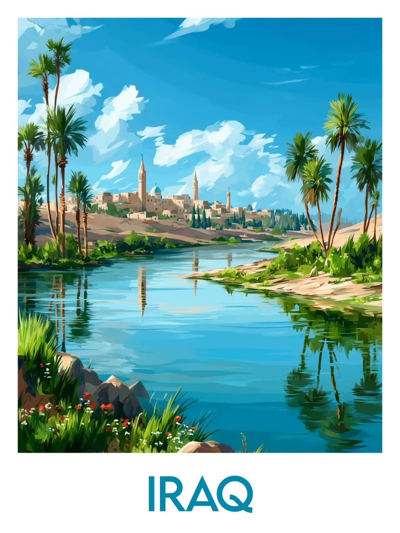 Affiche Irak tela con Cornice a cassetta da Frame the World